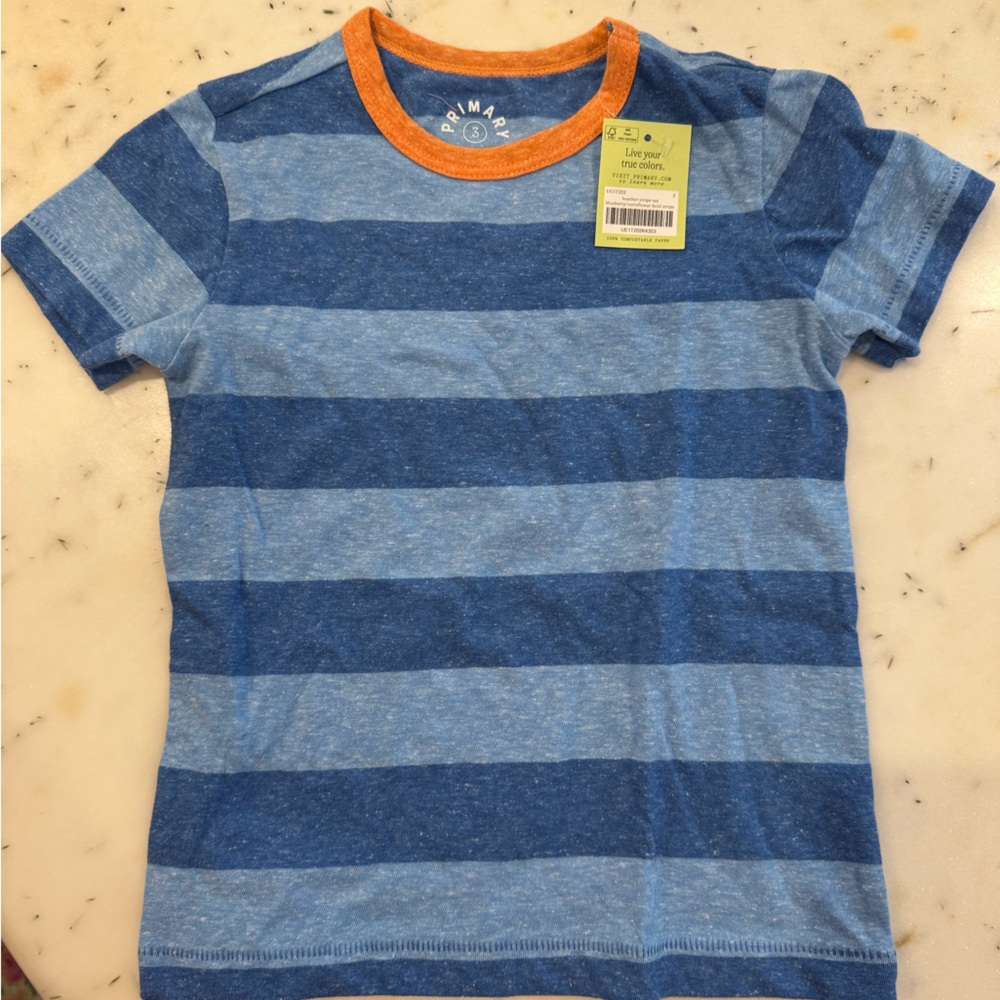 NWT Primary heathered rugby stripe tee